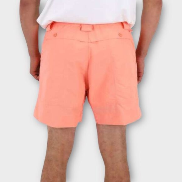 Aftco Fishing Cargo Shorts Mens Hybrid Desert Coral 8" Inseam UPF 50+ Stretch - Picture 4 of 6